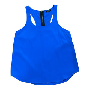 Topshop Tank Top Womens Small Racerback Zip Back Sleeveless Blouse Polyester